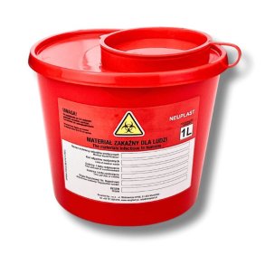 Kanyle/nle box. rund i 1 L. i Red