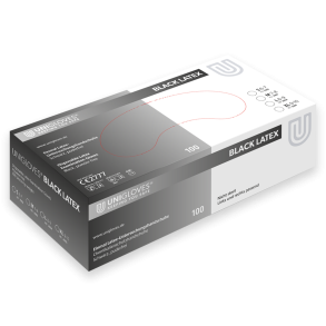 Black Latex handsker.-Unigloves 