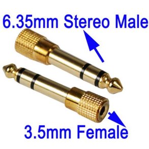 DC Power (4) Gold Plated 6.5mm Male to 3.5mm Female.