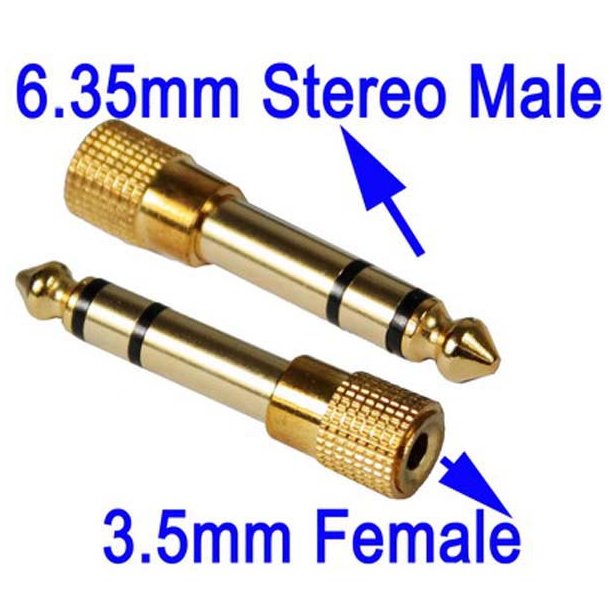 DC Power (4) Gold Plated 6.5mm Male to 3.5mm Female.