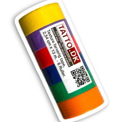  Texture  farverig tape, 2,54 cm x 13,0 - 6 ruller