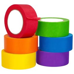  Texture  farverig tape, 2,54 cm x 13,0 - 6 ruller