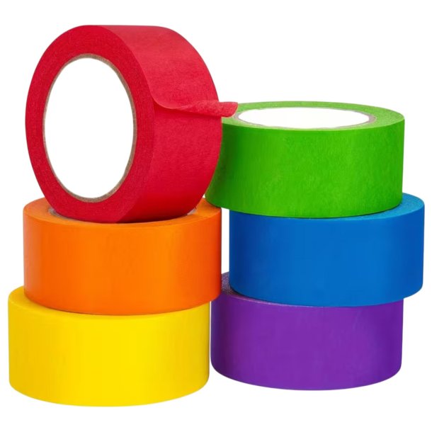  Texture  farverig tape, 2,54 cm x 13,0 - 6 ruller