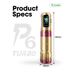 EZ P6 Turbo Direct Drive Adjustable Stroke Wireless Tattoo Machine 1.0�5.0mm + Extra Power.