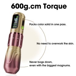 EZ P6 Adjustable Stroke Wireless Tattoo Machine-High Torque Motor + Extra Power