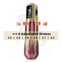 EZ P6 Adjustable Stroke Wireless Tattoo Machine-High Torque Motor + Extra Power