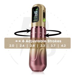EZ P6 Adjustable Stroke Wireless Tattoo Machine-High Torque Motor + Extra Power