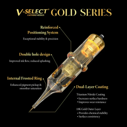 EZ TATTOO V-Select Gold Series - Liner n�le - 10 stk.