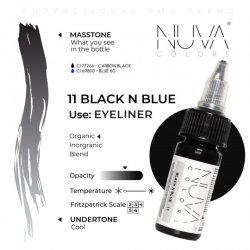 NUVA COLORS - 11 BLACK N BLUE - 15ML 