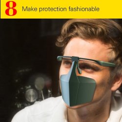 Ansigtsskrmende beskyttende ansigtsmaske i sort.