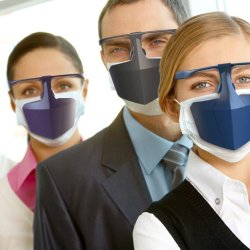 Ansigtsskrmende beskyttende ansigtsmaske i sort.