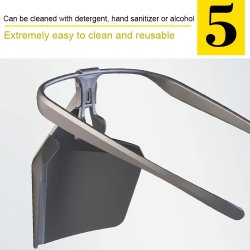 Ansigtsskrmende beskyttende ansigtsmaske i sort.