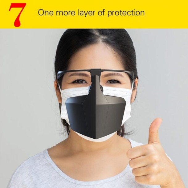 Ansigtsskrmende beskyttende ansigtsmaske i sort.