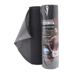 Engangs papier med plastik bagside , i praktisk rulle. Sort.