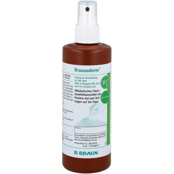 Braunoderm Skin Disinfectant 250 ml spray bottle