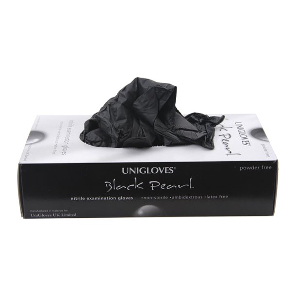 Black pearl NITRIL handske - pudder fri