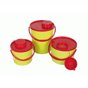 Kanyle/nle box rund i 3 str. i gul.