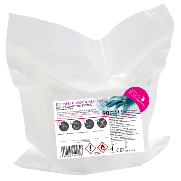 Disinfectant wipes Lemon fresh, extra stor p rulle.