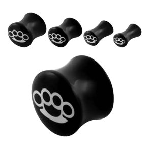 Sort akryl plug med knojern logo