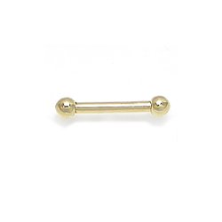 Titan Gold Zicon Barbell 1,2 mm. m/hvid sten i kugl