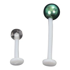Ptfe labret 1,6mm. trd tykkelse (Bld stav) med klar kugle.  Kan afkortes