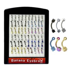 Eyebrow bananas i farvet anodized stl Dice.