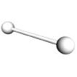 Ptfe Barbell 1,6mm. trdtykkelse i hvid/klar. 30 mm.