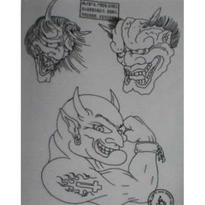 Stencil papir med motiver klar til huden