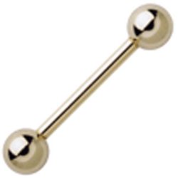Titan Gold Zicon Barbell 1,2 mm. m/hvid sten i kugl