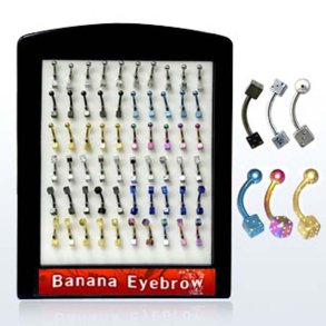 Eyebrow bananas i farvet anodized st�l Dice.
