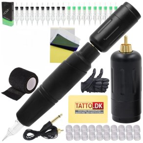 Tattoo s�t med pen maskine tr�dl�s med tilbeh�r. Model 4