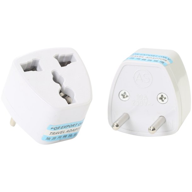 Led 14 - US to EU Plug Charger Adapter, Travel Power Adaptor with Europe Socket Plug(white/grey)