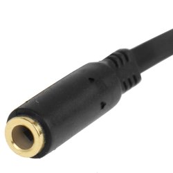 DC Power (9) 3.5mm jack Male to 3.5mm Female Audio Cable Adapter, Total Length: 13cm (Black)
